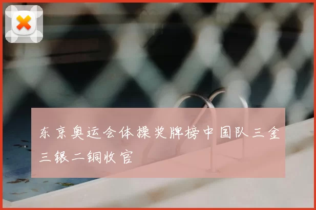 东京奥运会体操奖牌榜中国队三金三银二铜收官