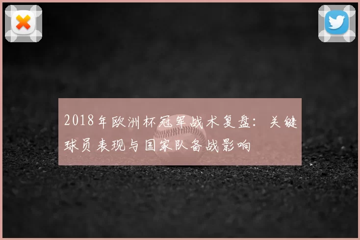 2018年欧洲杯冠军战术复盘:关键球员表现与国家队备战影响