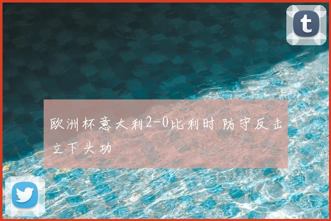 欧洲杯意大利2-0比利时 防守反击立下头功